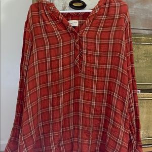 Burnt Orange Flannel Top